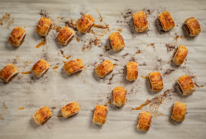 Vegan Sausage Rolls using Macphie Meat-free sausage roll concentrate