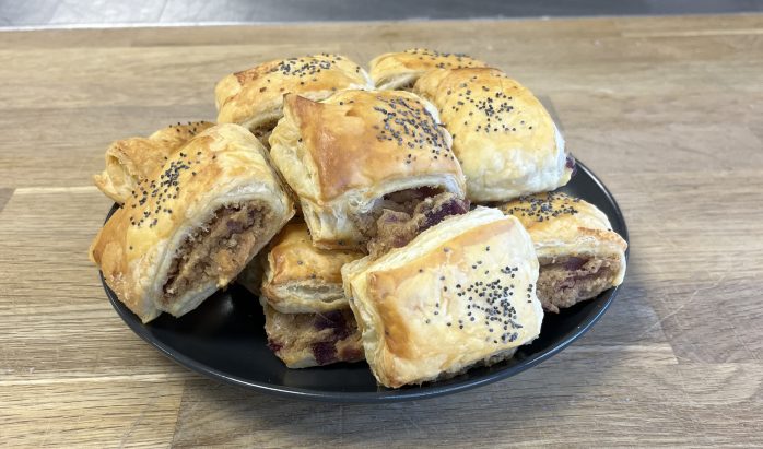 Apple and Caramelized Onion Vegan Sausage Rolls