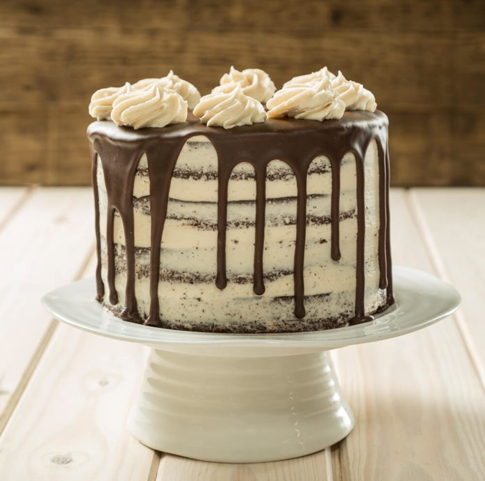 Vegan Chocolate Mocha Drip Cake using Macphie Vegan Choc Cake Mix