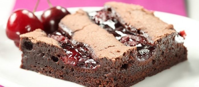 Black Forest Brownies using Macphie Brownie Mix